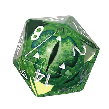 Lifelike Green Dragon Eye Dice Set