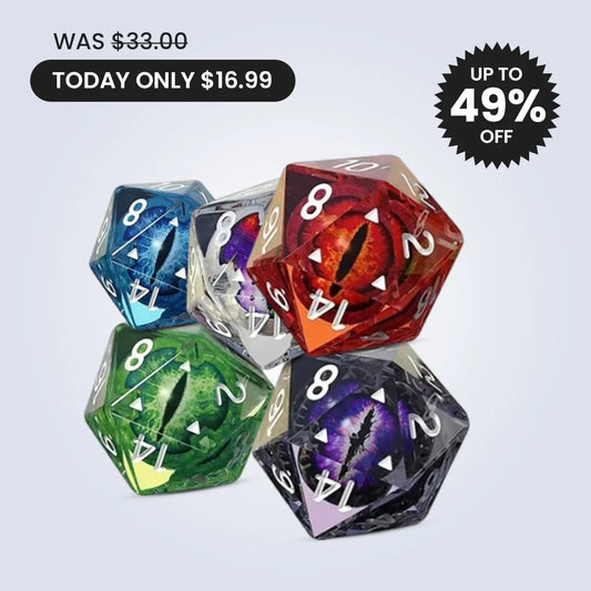 Lifelike Green Dragon Eye Dice Set